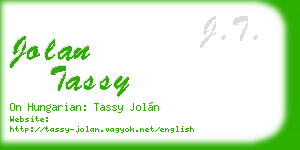 jolan tassy business card